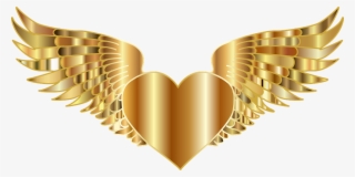 Medium Image - Gold Heart With Wings
