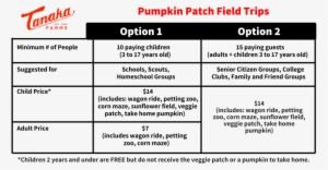 Pumpkin Patch Field Trip Pricing - Pumpkin