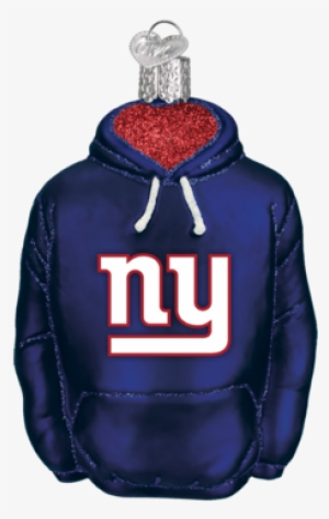 New York Giants Hoodie Ornament - Old World Christmas New York Giants Hoodie Glass Blown