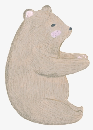 Cartoon Version Of Hand Painted Sitting Cute Bear - Portable Network Graphics