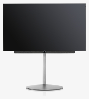 Bild3 55 Oled With Floor Stand Plate Graphitgrau Frontal - Television Set