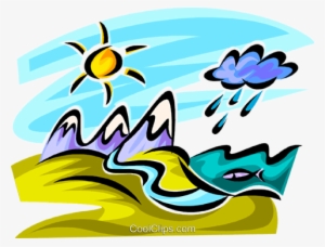 Mountain Range With Rain Clouds Royalty Free Vector - Mountain With Rain Clipart