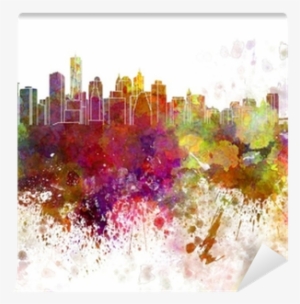 New York Skyline V2 In Watercolor Background Wall Mural - Children’s Reasoning While Building Fraction Ideas