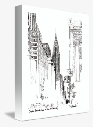 Chrysler Building From - Gallery-wrapped Canvas Art Print 11 X 14 Entitled Chrysler