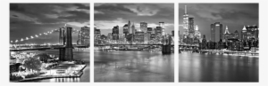 New York Skyline In Black And White 3 Piece Wall Decor