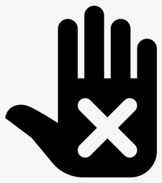 An Outline Of A Hand Is Held Up Facing You With An