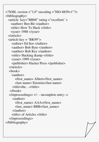 A Bibliography As An Instance For Semistructured Document