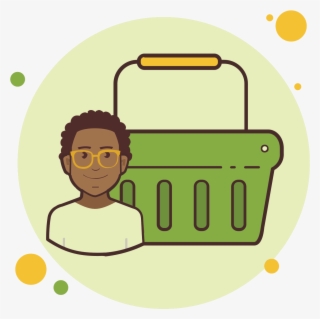 Cesta De Compras Verde Del Hombre Icon