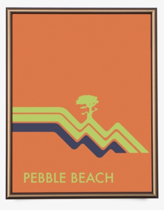 Pebble Beach Waves Orange Giclée Print