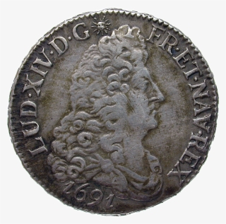 Kingdom Of France, Louis Xiv, 1/2 Ecu 1691
