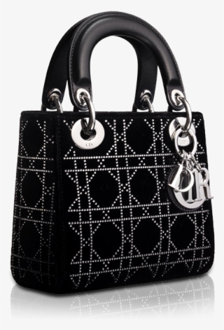 Velvet And Black Leather 'lady Dior' Bag