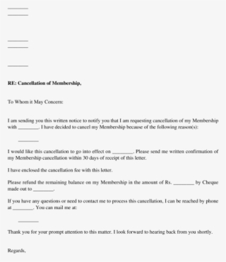 Cancellation Letter