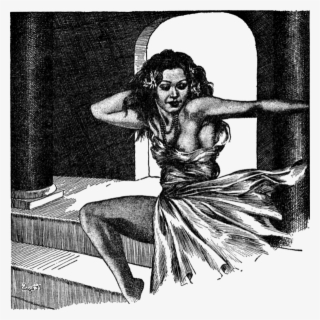 Drawing Of A Woman Dancing On The Steps In Front Of