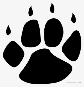 Bear Paw Print Animal Free Black White Clipart Images