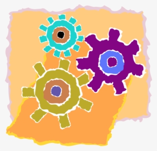 Vector Illustration Of Gear Cogwheel Rotating Machine