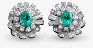 Emerald And Diamond Earrings,