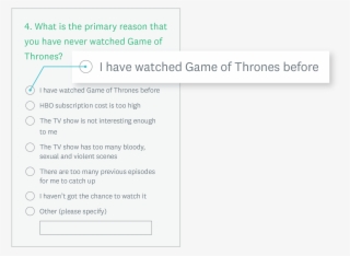Game Of Thrones Question Without Skip Logic