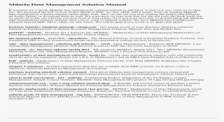 Mdm4u Data Management Solution Manual Data Management