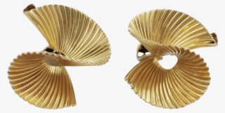 14k Yellow Gold Swirl Earrings