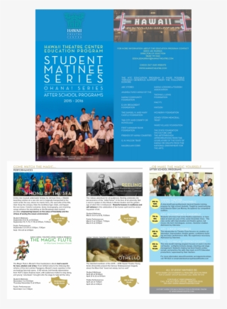 Student Matinee Series Brochure