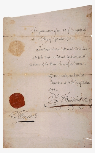 Alexander Hamilton's Military Commission Promoting