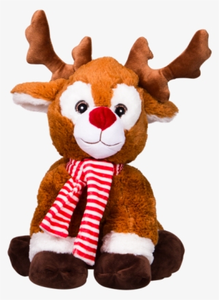 "holiday" 16 Inch Reindeer With Red And White Scarf