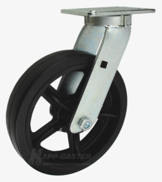12" X 3" Rubber On Iron Wheel Swivel Caster
