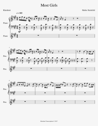 Most Girls Hailee Steinfeld Sheet Music For Piano Download