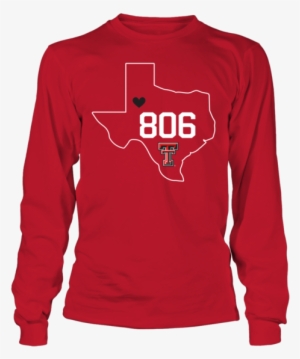 Texas Tech Red Raiders Area Code 806 State Outline - Alpha Kappa Alpha Greek Letter Long Sleeve