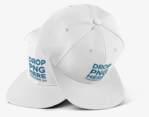 Hat Mockup Featuring Two Snapbacks Over A Png Background - Baseball Cap