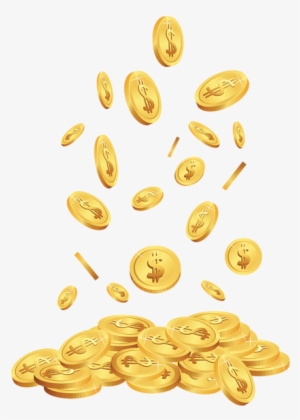 Gold Coin Rain Vector - Gold Coins Falling Clipart
