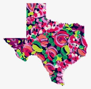 Texas Outline - Lilly Pulitzer Wild Confetti Glass Candle