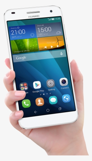 Mobile With Hand Png