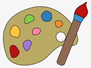Paint Palette And Brush Clip Art - Art Clipart No Background