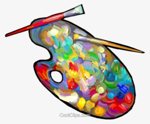 Paint Palette And Brushes Royalty Free Vector Clip - Tavolozza Clipart