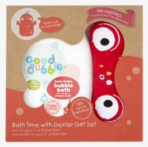 Bath Time With Dexter Gift Set - Good Bubble Super Bubbly Bubble Bath With Dragon Fruit