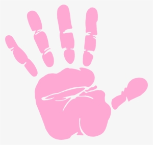 Small - Pink Handprint Clipart