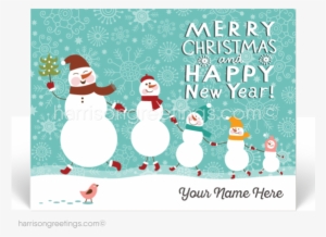 Cute Snowman Happy Holiday Postcards - Happy Family Of Snowmen Tile Coaster