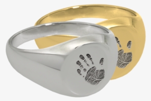 Elegant Round Ring- Handprint In Silver Or Gold - Fingerprint Memorial Jewelry: Elegant Round Ring