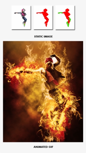 Gif Animated Fire Photoshop Action By Smartestmind - Photography