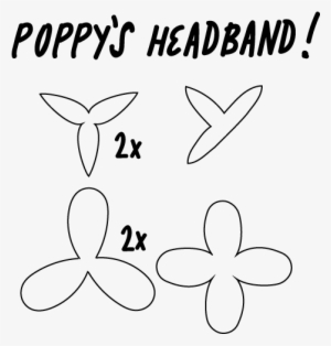Template For The Flowers On Poppys Headband Branch - Poppy Troll Headband Template
