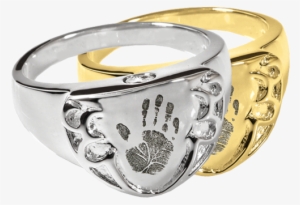 Wholesale Fingerprint Cremation Shield Ring Handprint - Fingerprint Cremation Jewelry- Shield Ring Handprint