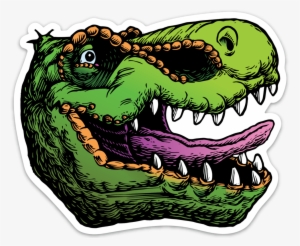 Image Of T-rex Head Sticker - Cartoon T Rex Head