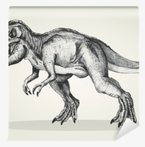 Sketch Illustration Of A Tyrannosaurus Rex Wall Mural - Tyrannosaurus