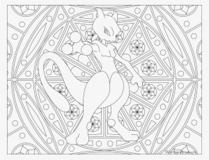 #150 Mewtwo Pokemon Coloring Page - Pokemon Adult Coloring Pages