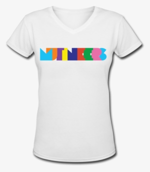 Picture Of Women's Mutineers Colour Logo V Neck T Shirt - Feminism Is For Everyone T Shirt