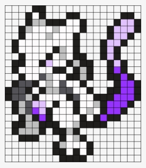 Mewtwo Pokemon Bead Pattern Perler Bead Pattern / Bead - Pokemon Mewtwo Pixel Art
