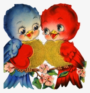 Two Love Birds - Valentine With Birds