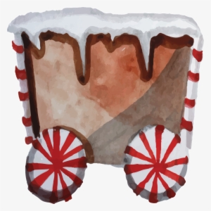 Hand Painted Watercolor Winter Snow Car Transparent - Watercolor Painting