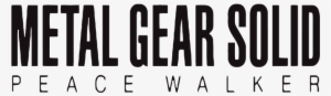 Metal Gear Solid Peace Walker Logo - Metal Gear Solid Peace Walker Title